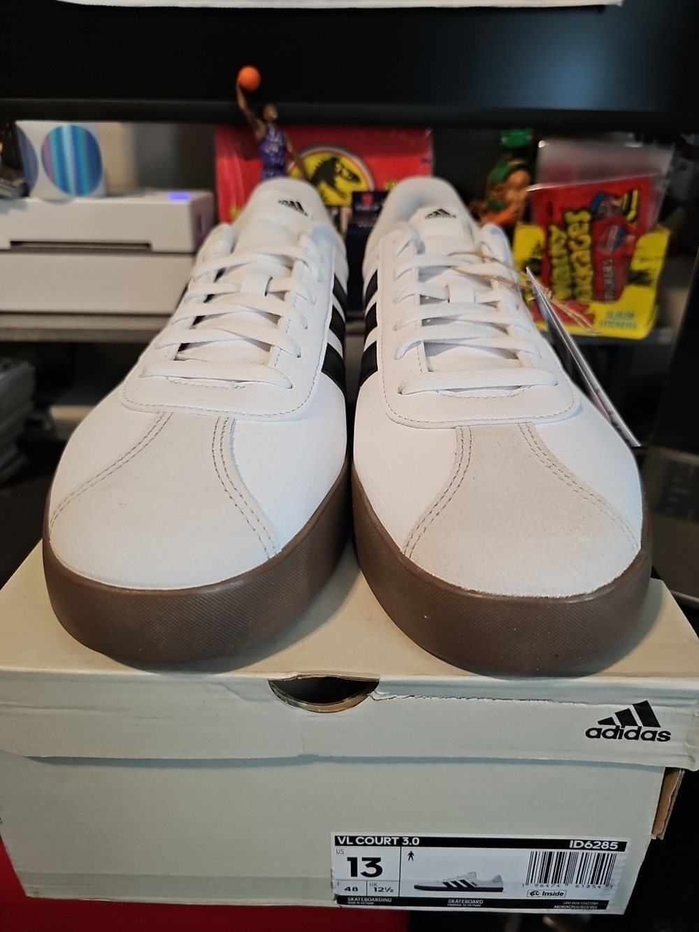 Adidas VL Court 3.0 Men’s White Sneakers with Gum Sole